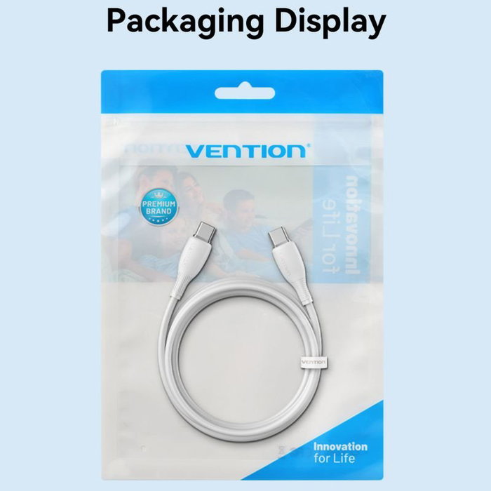 Vention Cable USB 2.0 Tipo-C a Tipo-C 100W 1m Negro
